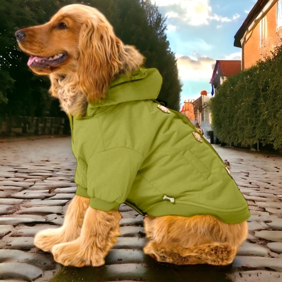 Fuzzyard Dog Coat Jacket Toggle Buttons Green NEW - Picture 4 of 4